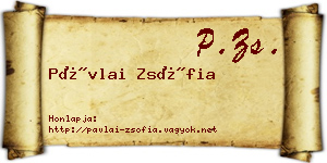 Pávlai Zsófia névjegykártya